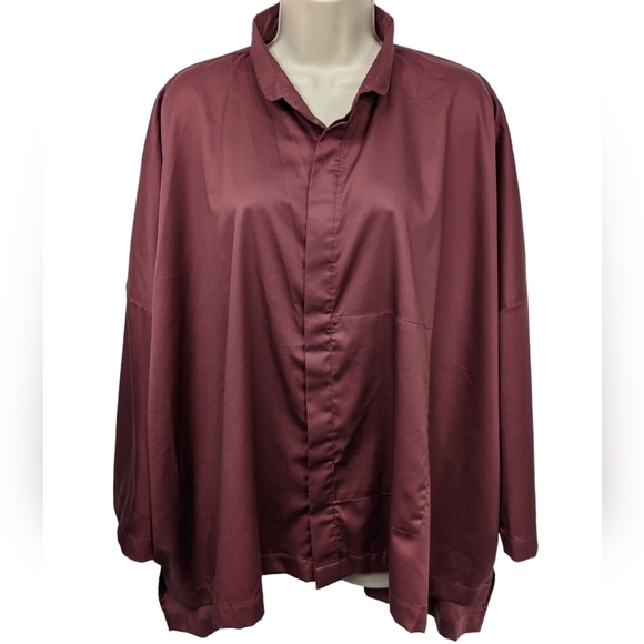 Coldwater Creek NWT Oversized Cropped Button Down Top Sz L/XL - Picture 1 of 15
